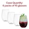 Smarty Had A Party 16 oz. Clear Elegant Stemless Disposable Plastic Wine Glasses (64 Glasses), 64PK 03716-CASE - alternate 6