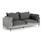Homeroots 87" Dark Gray Polyester Blend Sofa With Silver Legs 480928 - alternate 3