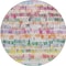 Homeroots 8' Green Ivory And Purple Round Striped Washable Indoor Outdoor Area Rug 589184 - alternate 3
