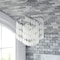 Vaxcel Isabel 4L Satin Nickel Coastal Glam Pendant Chandelier Light with Capiz Shells and Crystal P0364 - alternate 5