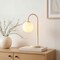 Jonathan Y Arco 18.3 in. Minimalist Mid-Century Arched Metal and Frosted Glass LED Table Lamp, Beige JYL6010C - alternate 7