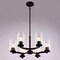Vaxcel Maple Valley 6-Light Chandelier, Matte Black, Clear Ribbed Glass, 22-In. Wide H0326 - alternate 6