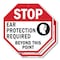 Signmission Stop Ear Protection Required Beyond, 6 inch X 6 inch, Plastic Sign, 2PK OC-P-2PACK-6-178 - alternate 1