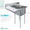 Amgood 39 in. x 23.5 in. Stainless Steel One Compartment Sink with 18 in. x 18 in. Bowl and 18 in. Left Drainboard SINK S1C-181812-18L-NF-Z - alternate 4