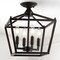 Jonathan Y Plains 12" 4-Light Modern Farmhouse Metal Open-Frame Pagoda LED Semi Flush Mount Mini Lantern, Oil Ru JYL7610A - alternate 5
