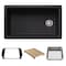 Blanco Inteos SILGRANIT 33in Single Bowl Reversible Undermount Workstation Kitchen Sink - Coal Black 443311 - alternate 1
