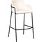 Leisuremod Axis Ergonomic Velvet/Polyester/Leather Bar Stool with Powder-Coated Steel AC29BG - alternate 1