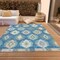 Homeroots 10' X 14' Teal Blue Ivory And Gray Southwestern Washable Indoor Outdoor Area Rug 615181 - alternate 3