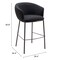 Homeroots 30" Black And Bronze Shearling And Steel Bar Height Bar Chair 555704 - alternate 6