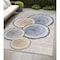 Homeroots 5' X 8' Beige Blue And Gold Faux Bois Washable Indoor Outdoor Area Rug 564396 - alternate 1
