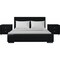 Homeroots Three Piece Black Upholstered Solid and Manufactured Wood Bedroom Set 569366 - alternate 1