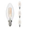 Bulbrite LED Filament, 5 Watt Dimmable B11 Light Bulb, Clear Glass Finish, E12 Base, 4000K, 500 Lumens, 4PK 862307 - alternate 1