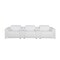 Homeroots 126" White Top Grain Leather Reclining Metal USB Sofa 720369 - alternate 5