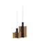 Homeroots Set of Two Black And Antiqued Gold Distressed Geometric Metal Tabletop Taper Candle Holders, 2PK 608534 - alternate 1