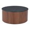 Homeroots 32" Black and Walnut Wood Round Drum Coffee Table 576841 - alternate 6