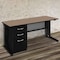 Regency Fusion Teachers Desk W/ Single Pedestal Drawer Unit, 72 in W X Wood, Metal, Noble Oak MSP7230NO - alternate 3