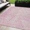 Homeroots 5' X 8' Pink And Ivory Abstract Washable Indoor Outdoor Area Rug 597041 - alternate 1