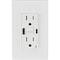 Leviton SmartlockPro White 2-Port USB Charging Outlet W/ 5-15R Self-Test GFCI In-Wall Charger Duplex Outlet R02-GUAC1-0BW - alternate 2
