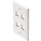 Steren Wall Plate White, Keystone, 4-Cavity 310-204WH - alternate 1