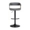 Homeroots Gray and Black Faux Leather with Metal Swivel Adjustable Height Bar Chair 534476 - alternate 5
