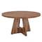 Homeroots 47" Brown Solid Wood Pedestal Base Round Top Dining Table 635744 - alternate 1
