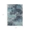 Homeroots 9' X 12' Teal Blue And Navy Blue Abstract Washable Indoor Outdoor Area Rug 630661 - alternate 3