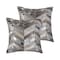 Homeroots Set of Two 18" Gray Brown And Silver Chevron Cowhide Throw Pillows, 2PK 544586 - alternate 2