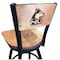 Holland Bar Stool Co 36" Blk Wrinkle Northern Illinois Swivel Bar Stool, Laser Engraved Back L03836BWMedMplANorIllMedMpl - alternate 1