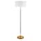 Homeroots 61" Brass Two Light Floor Lamp With White Frosted Glass Drum Shade 523572 - alternate 1