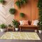Homeroots 8' Runner Gold and White Abstract Washable Non Skid Indoor Outdoor Runner Rug 559263 - alternate 1
