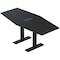 Skutchi Designs 6ft Conference Table With Power Unit | 6 Person Modular Hexagon Meeting Table | Harmony Series HAR-HEX.IR-36X72-T.BK-U999ST19-EBLK - alternate 1