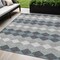 Homeroots 5' X 8' Gray Black And Green Geometric Washable Indoor Outdoor Area Rug 597903 - alternate 1