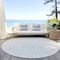 Homeroots 8' Ivory And Beige Round Geometric Washable Indoor Outdoor Area Rug 583506 - alternate 4