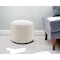 Homeroots 18" White Jute Blend Round Geometric Pouf Ottoman 534099 - alternate 1