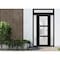 Vdomdoors Front Exterior Prehung FiberGlass Door Frosted Glass / Manux 8552 Matte Black / 2 Sidelight and Tra MANUX8552EXD-BLK-W14+36+14 x H80+14-LH - alternate 1