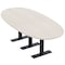 Skutchi Designs 8ft Conference Table With Power Unit | 8 Person Modular Boval Meeting Table | Harmony Series HAR-BOVL-48X96-T.BK-K458-NA - alternate 1