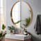 Homeroots 35" Gold Round Aluminum Framed Bathroom Vanity Mirror 565014 - alternate 3