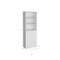 Homeroots Set of Three White Wood Five Tier Modular Bookcase with Two Doors, 3PK 546617 - alternate 4