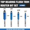 Hiltex Top Bearing Flush Trim Router Bit Set, 4 Pieces, 1/4 Inch Shank, CNC Woodworking Tool 10102H - alternate 3