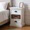 Homeroots 24" White Solid Wood Two Drawer Nightstand 397615 - alternate 5