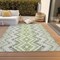 Homeroots 3' X 5' Green Ivory And Gray Geometric Washable Indoor Outdoor Area Rug 581539 - alternate 3