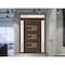 Vdomdoors Front Exterior Prehung Metal-Plastic Door, Manux 8933 Walnut, 2 Side and Top Sidelite Transom, Offi MANUX8933EXD-WLN-W14+32+14xH80+14-RH - alternate 3