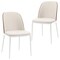 Leisuremod Tule Dining Side Chair with Velvet Seat and White Powder-Coated Steel Frame, Walnut/Beige, 2PK TWCWN18BG2 - alternate 1