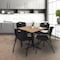 Regency Square Cain Breakroom Table W/ 4 M Stack Chairs, 36 in W, 36 in L, Noble Oak TB3636NO47BK - alternate 5
