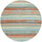 Homeroots 8' Sky Blue Pink And Gray Round Striped Washable Indoor Outdoor Area Rug 598934 - alternate 6