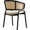 Leisuremod Ervilla Dining Arm Chair with Wicker Back and Leather Seat in Beige EC20BG-L - alternate 7