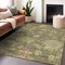 Homeroots 9' X 12' Artichoke Green Coral And Brown Floral Washable Indoor Outdoor Area Rug 604106 - alternate 6