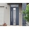 Vdomdoors Steel Door Deux 0757 Gray Graphite Transom Window Stainless Inserts Single Modern Painted-W36xH80+1 DEUX0757EXD-GRE-W36 x H80+16-Right-hand Inswing - alternate 2