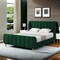 Homeroots Hunter Green Solid Wood King Tufted Upholstered Velvet Bed Frame 544853 - alternate 3