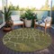 Homeroots 8' Olive Green And Dark Green Round Abstract Washable Indoor Outdoor Area Rug 601154 - alternate 6